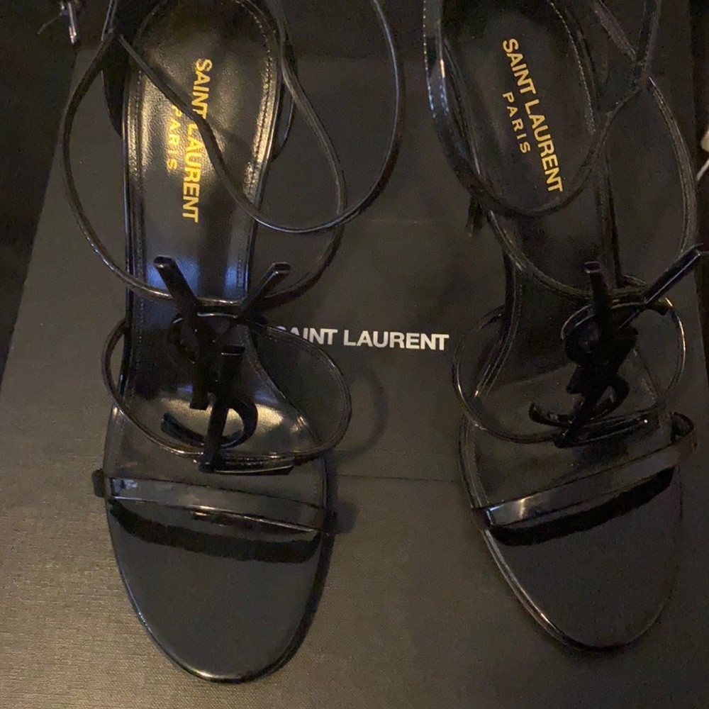 YSL BLACK SANDALS